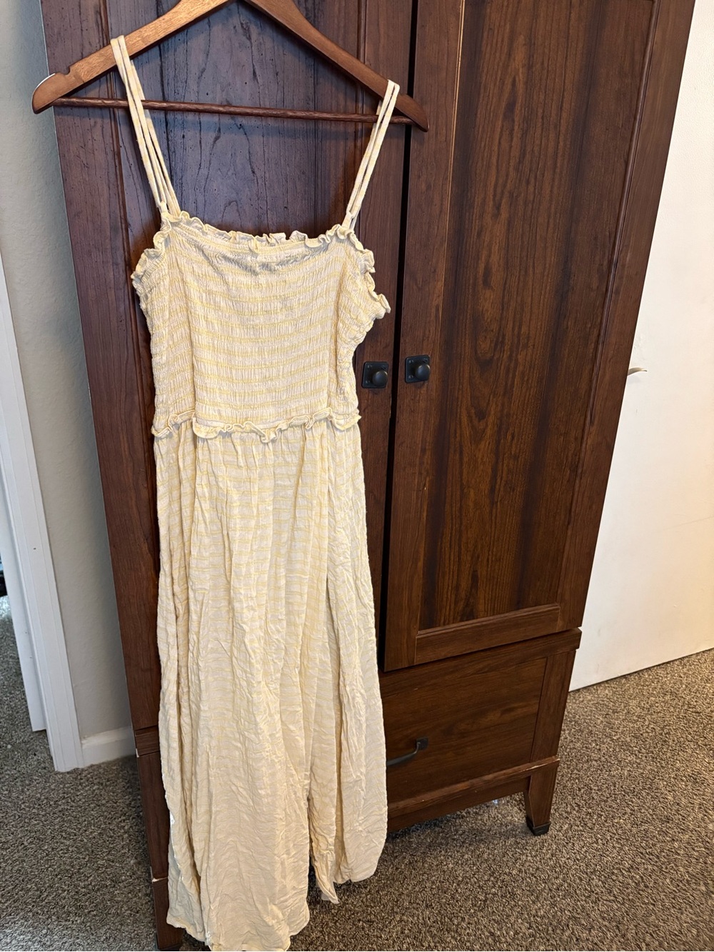 Smocked Strap Maxi Dress in Buttercream - Picture 2 of 2